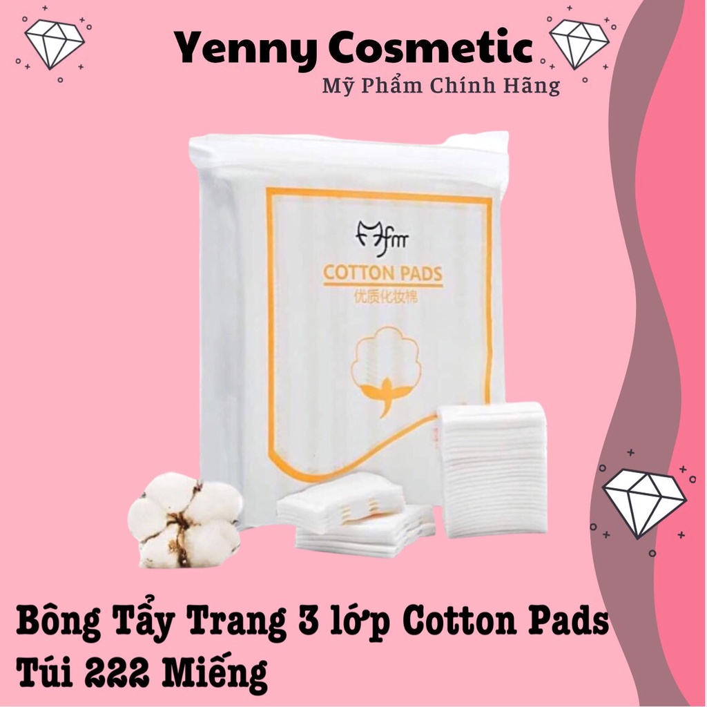 Bông Tẩy Trang 3 lớp Cotton Pads Túi 222 Miếng