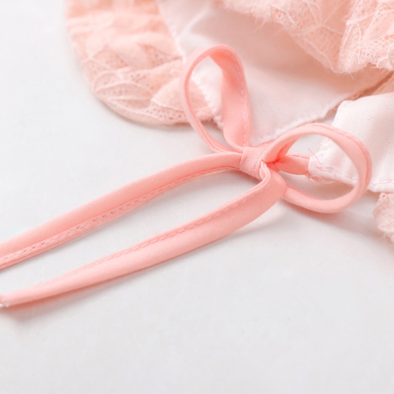 Mũ Trùm Đầu Vải Cotton Phối Ren Dễ Thương Thoáng Khí Dành Cho Bé Gái