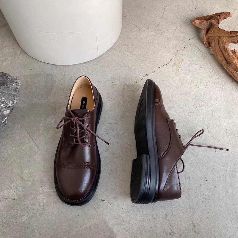 MỚI VỀ ẢNH THẬT Giày nữ văn phòng da mềm đế 3cm oxfords giày mọi giày da fullbox có sẵn milina tiin naga juno