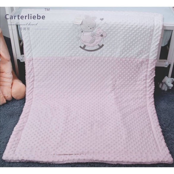 Chăn đắp Sunnozy  lót lông cừu dày  90x120CM cho bé