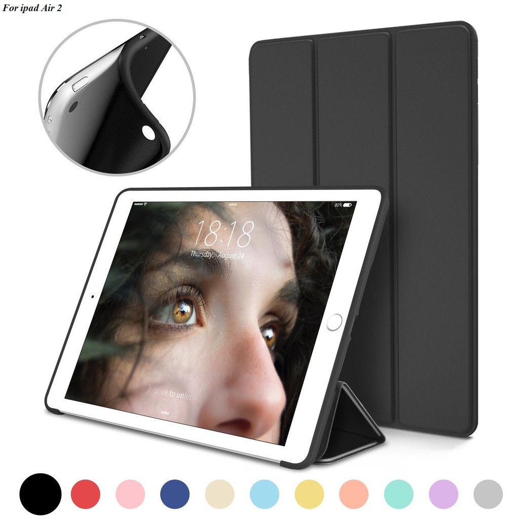 Bao da cao cấp Silicone dẻo dành cho iPad Air 2 - Tự Động Tắt Mở màn hình | BigBuy360 - bigbuy360.vn