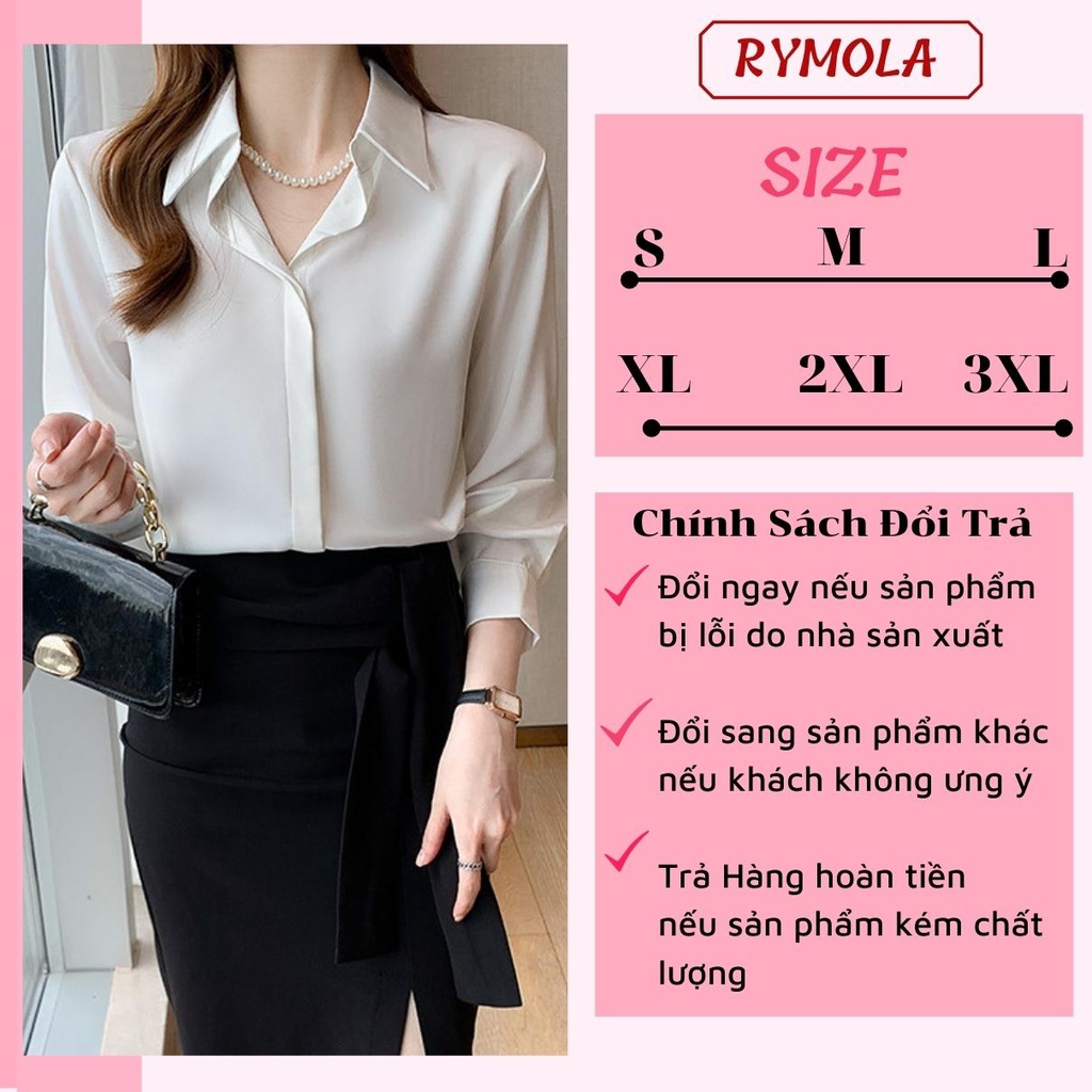 Áo Sơ Mi Nữ Công Sở Màu Trắng Cổ Đức MOLA Kiểu Hàn Quốc Vintage Ulzzang Form Rộng Dài Tay Đẹp Chất Lụa Cao Cấp A2T