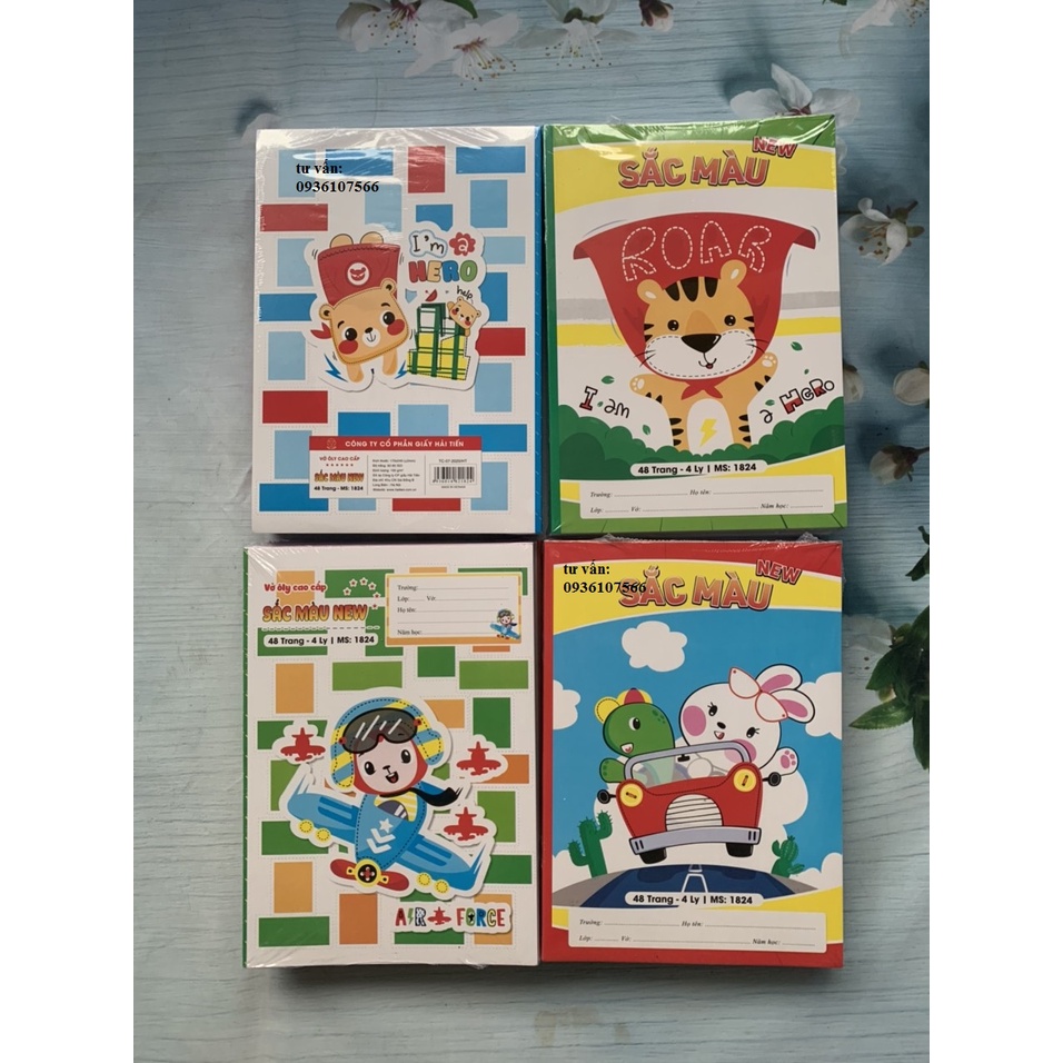 [ ĐỔ SỈ 5.5k/Q ] Sỉ 50 Quyển Vở Ô LY SẮC MÀU 48 trang  4ly - ĐỦ SIZE