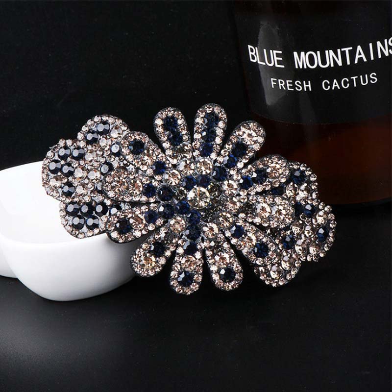 Kẹp tóc hình hoa đính kim cương giả thời trang cho nữ