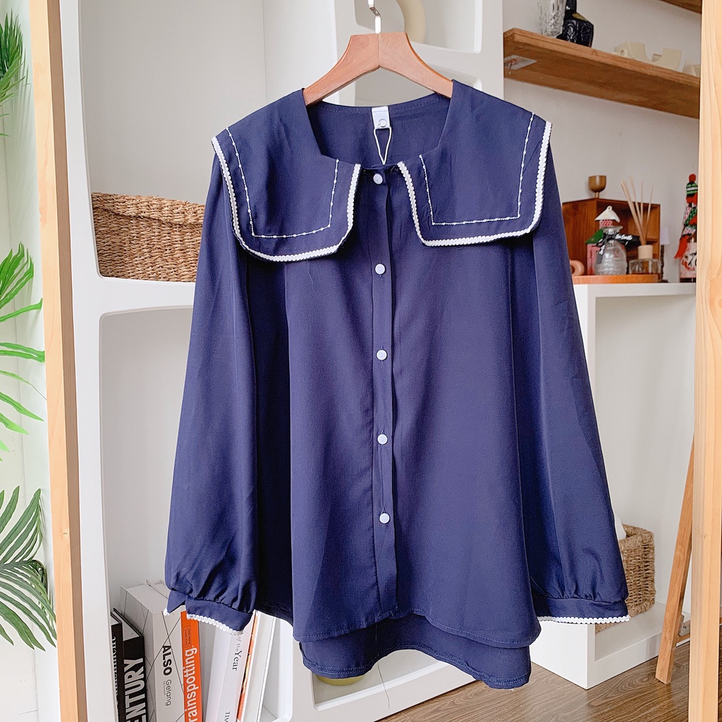 [Mã FAMARAL1 giảm 10K đơn 50K] [ẢNH THẬT] - Áo sơ mi tiểu thư ulzzang cổ thêu vuông- SM22 - jannahouse | BigBuy360 - bigbuy360.vn