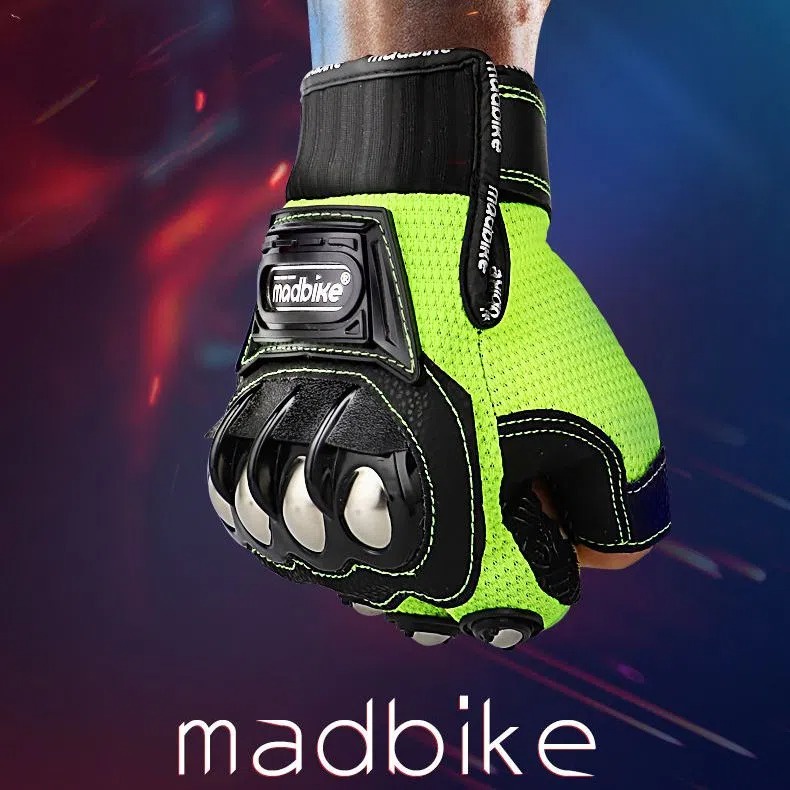 Găng Tay Lái Xe Không Ngón Có Thể Chạm Màn Hình Cảm Ứng Thoáng Khí Bảo Vệ Ngón Tay MADBIKE