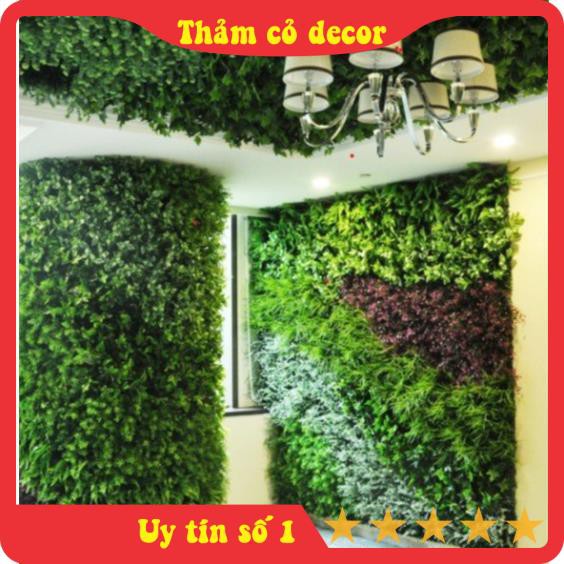 Cỏ Lá Chè, Thảm cỏ nhân tạo, nhựa giả size 60*40cm, decor trang trí tường nhà, văn phòng, nhà hàng, sự kiện