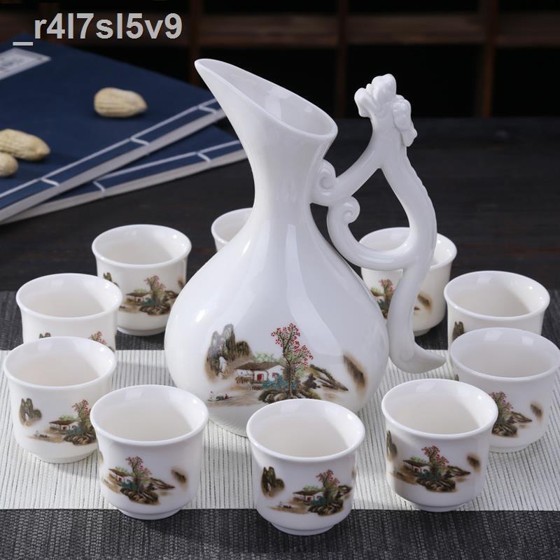 Nhật Bản phong cách cổ xưa bộ rượu gốm sứ bộ phân phối rượu mạnh rượu màu vàng cốc rượu nhỏ ly rượu nhỏ sáng tạo nhà rượ