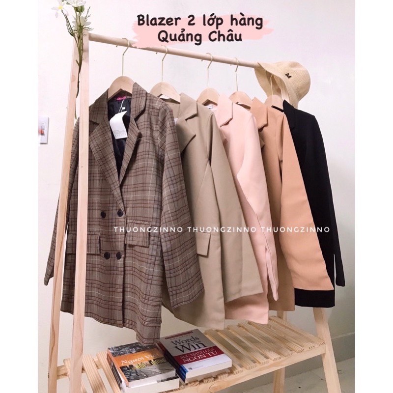 [Ảnh thật/Video] Áo blazer thiết kế kiểu mới trơn/ kẻ 2 lớp nhiều màu kiểu dáng Hàn Quốc Áo vest nữ hàng chất lượng cao