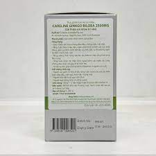 CARELINE Careline Ginkgo 2500Mg 60v  Hộp 60 viên  ginkgo biloba (Lá bạch quả khô) 2500mg Xuất xứ Úc