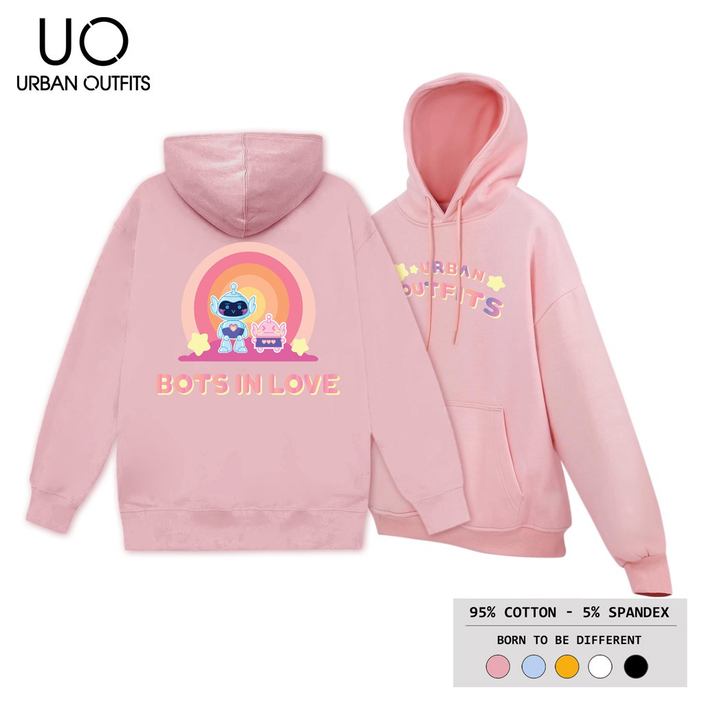Áo Hoodie Nữ Nam Form Rộng URBAN OUTFITS In Bots In Love HOO06 Chui Đầu Thun Cotton Nỉ | BigBuy360 - bigbuy360.vn