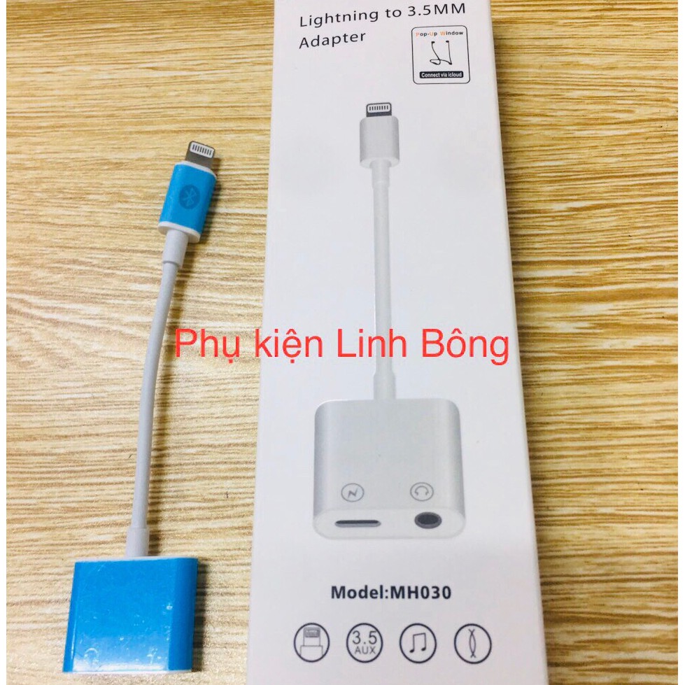 ( SIÊU RẺ) Jack Chuyển Đổi + Rắc Chia Cổng Vừa Sạc Vừa Sử Dụng Tai Nghe -  Hỗ Trợ Mic Cho iPhone 7 đến 11promax