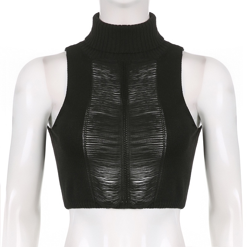 Áo Tank Top Sát Nách Lưng Cao Phối Lưới Thời Trang Đường Phố Cá Tính Cho Nữ