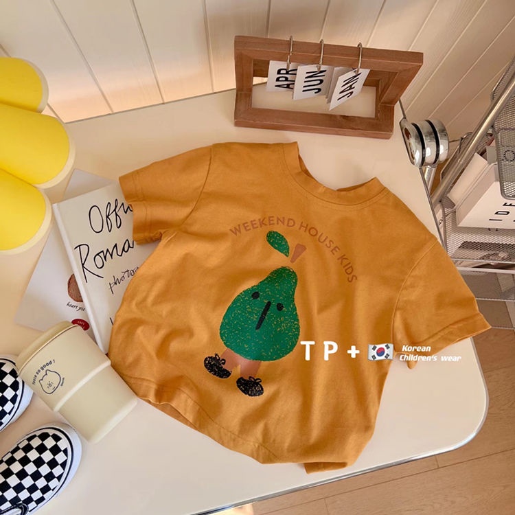Áo Thun Cotton Ngắn Tay In Họa Tiết Hoạt Hình Thời Trang Mùa Hè Cho Bé