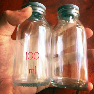 Chai thủy tinh trong suốt100ml nắp cao su - Lọ thủy tinh 100ml - Hủ đựng sữa chua 100ml