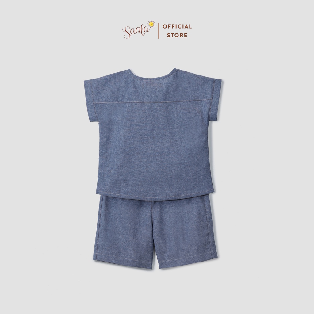 Bộ Áo Quần Linen Thoáng Mát Cho Bé Trai / Bé Gái - PULPO SET - SEL012 - SAOLA KIDS CLOTHING