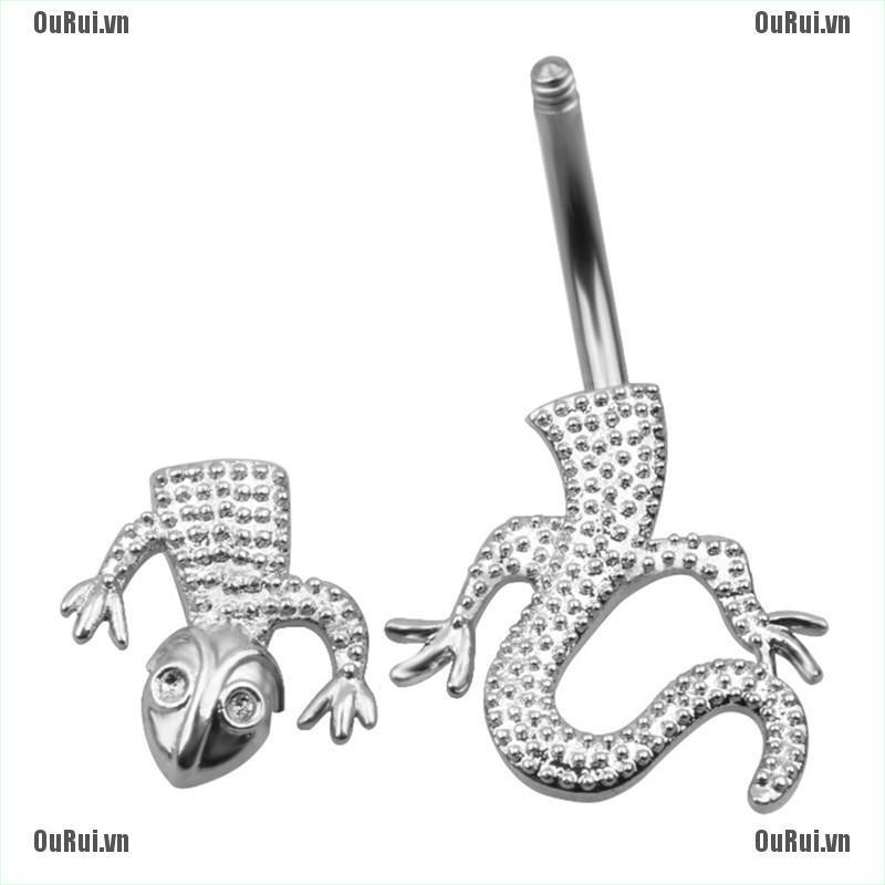 Khuyên Xỏ Bằng Thép Không Gỉ Hình Thằn Lằn Độc Đáo Thời Trang