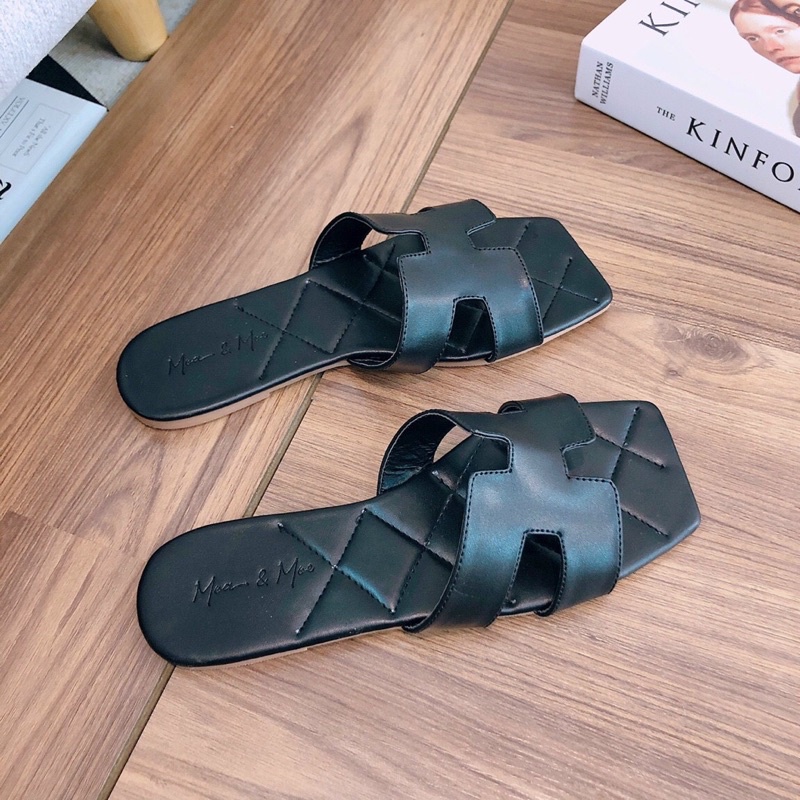 Dép H nữ quai ngang kiểu hm phá cách chằng chỉ đế cao cấp siêu êm cực HOT - Chi Chanh Store