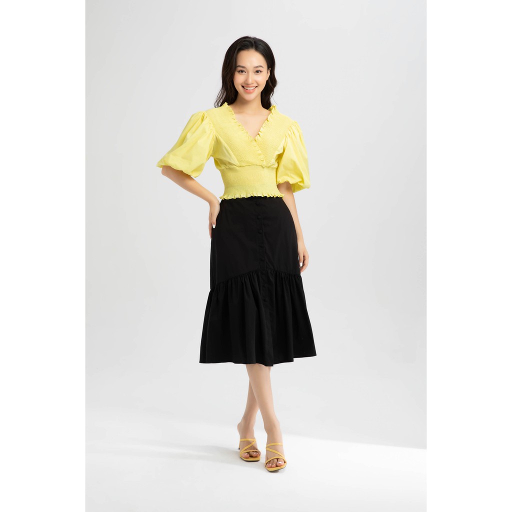 Áo croptop tay bồng nữ IVY moda MS 16B8137