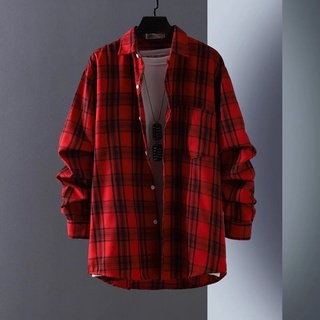 Áo Sơ Mi Tay Dài Dáng Rộng Họa Tiết Sọc Caro Phong Cách Hàn Quốc Màu Sắc