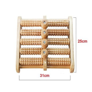 Bàn lăn chân massage gỗ 5 hàng lớn