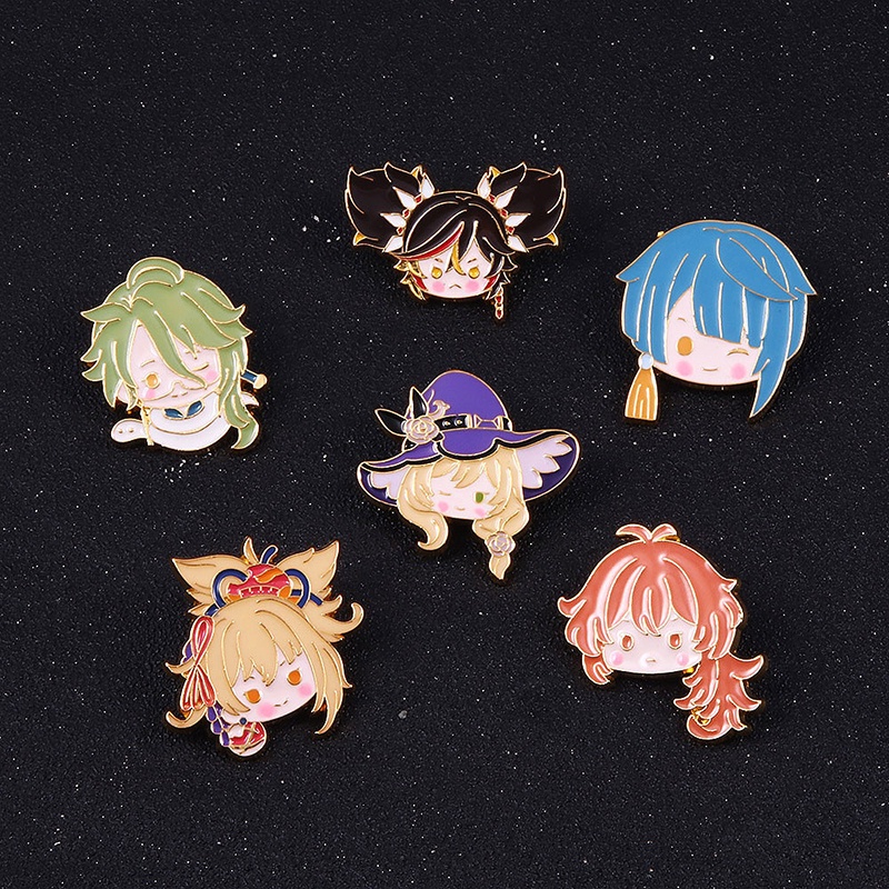 Genshin impact brooch Huy hiệu cài áo họa tiết cây quạt dễ thương bắt mắt