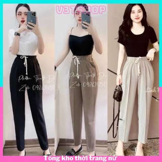 QUẦN vải nữ  buộc dây  ,quần bagy cạp chun về sẵn tại shop