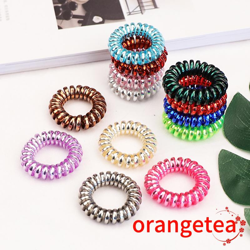 Dây buộc tóc lò xo màu kim loại co giãn cho nữ