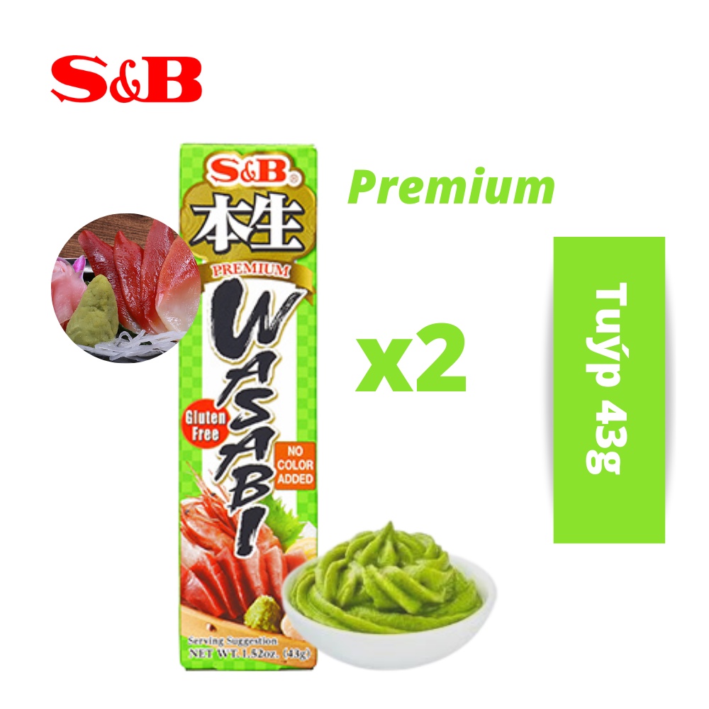 [Combo 2] Gia Vị Wasabi Cao Cấp S&amp;B 43g