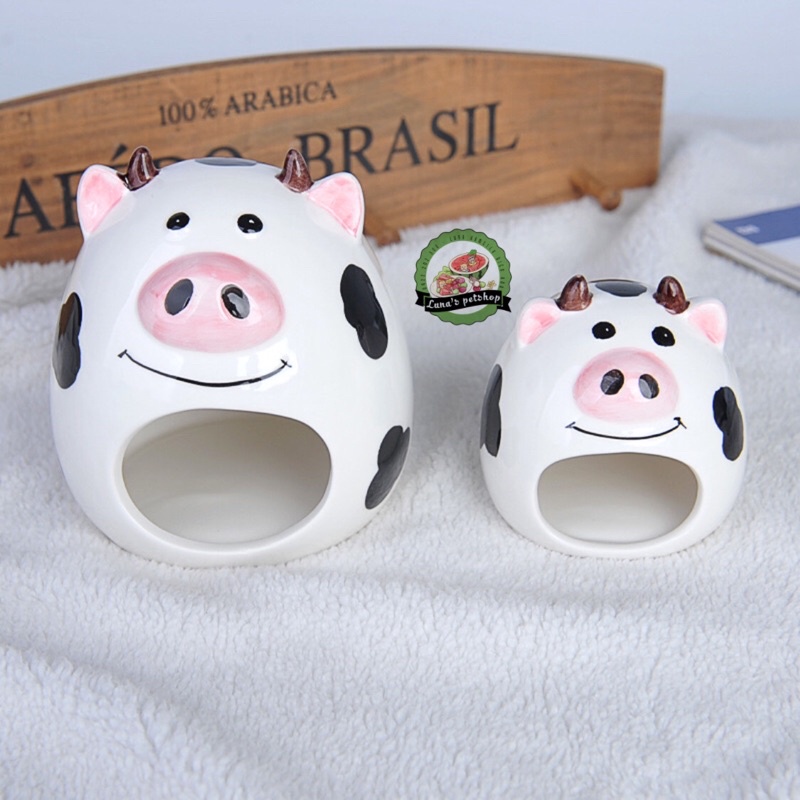 Nhà sứ bò sữa cho hamster. Nhà ngủ sứ cho hamster. Nhà sứ hamster
