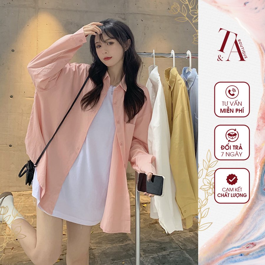 Áo Sơ Mi Nữ  Màu Hồng CHIDU Chất Liệu Vải Thô Cao Cấp Co Giãn, Thoáng Mát - TA004-3
