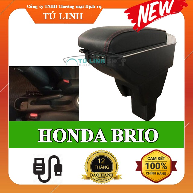 Hộp tỳ tay xe Honda Brio cao cấp tích hợp cổng sạc USB - Bảo hành 12 tháng