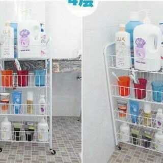Kệ sắt để đồ 4 tầng có bánh xe