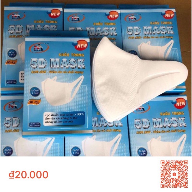 [Siêu Rẻ] khẩu trang 5d nam anh quai vải chính hãng,mềm mại,đóng hộp 10cái | BigBuy360 - bigbuy360.vn