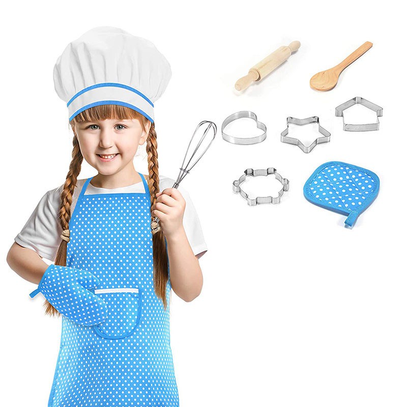 COD Kids Cooking and Baking Sets for 3-8 Year Old Kids Toys, Blue XGVN