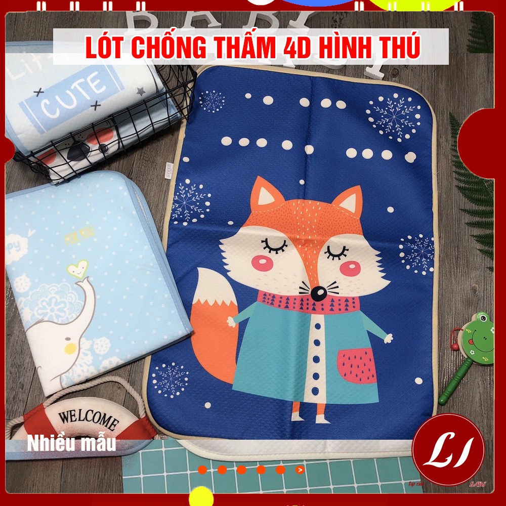 Thảm trải HÌNH THÚ mềm mịn, chống thấm cho bé ( 50x70cm)