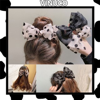Nơ buộc tóc Vinuco cột tóc họa tiết chấm bi phong cách Hàn Quốc SC41