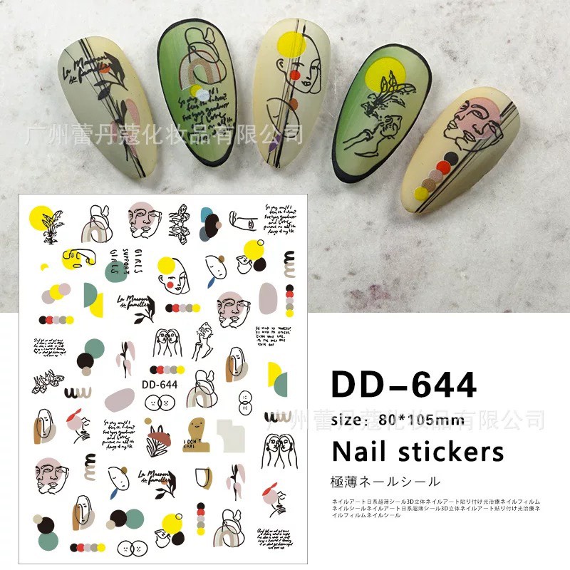 Sticker dán móng tay mặt người 2