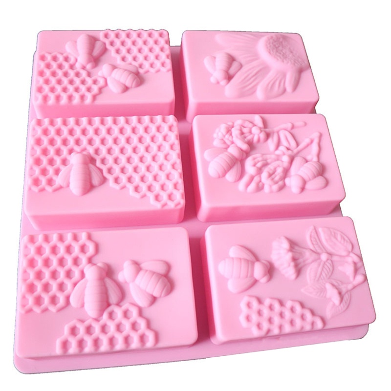 Qq* Khuôn Silicon Làm Bánh Xà Phòng 3D Hình Tổ Ong Hình Chữ Nhật Thủ Công