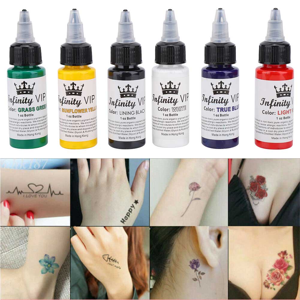 Set 6 Mực Xăm Hình Bán Nguyệt Chuyên Dụng