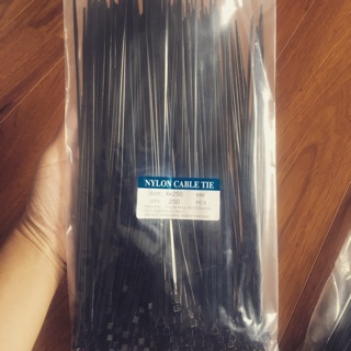 Túi 250 sợi dây rút nhựa, dây thít màu đen 25cm