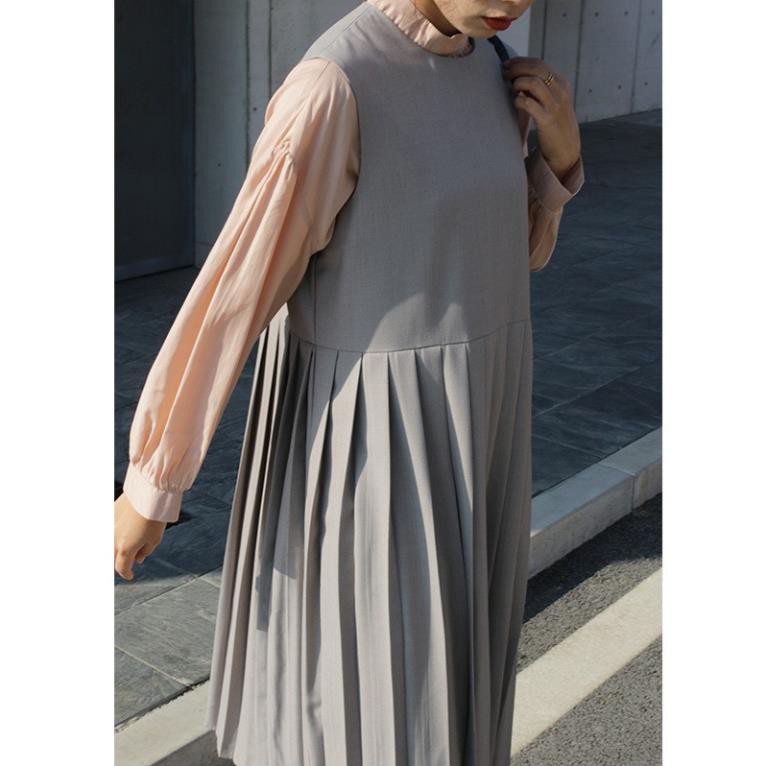 Áo Kiểu Dài Tay Cổ Tròn Vải Lụa Màu Trơn Form Dài Rộng Bigsize Ulzzang Hàn Quốc Áo Kiểu Nữ Tay Dài Thời Trang Vintage