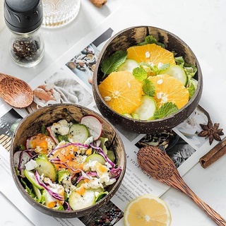 Vỏ dừa Lyhome dùng cho bữa sáng, bột yến mạch, Salad trái cây