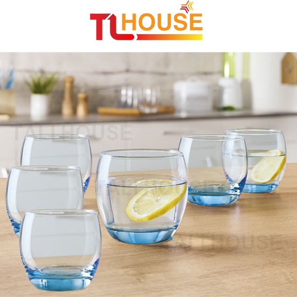Bộ 6 ly thủy tinh thấp Luminarc Salto Ice Blue 320ml, cốc uống nước cao cấp – TALI HOUSE