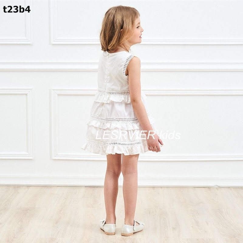 Váy kate trắng xếp tầng dành cho bé gái-thanh lý