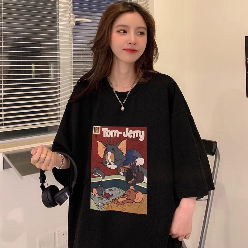 Japanese cartoon T-shirt women's Korean summer loose fitting student's short sleeve half sleeve top