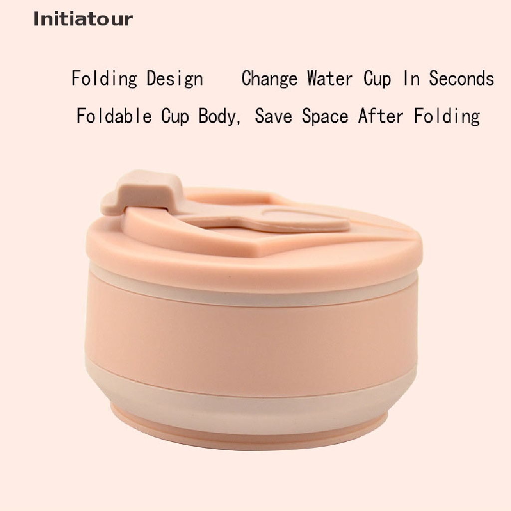 Cốc Silicone 350 / 500ML Có Thể Gấp Gọn Tiện Dụng Mang Theo Du Lịch Cắm Trại