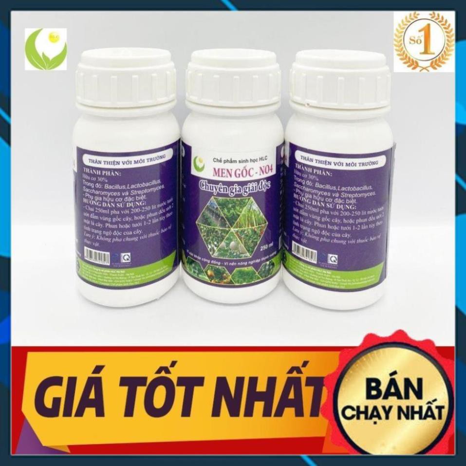 MEN GỐC NO4 250ML - CHUYÊN GIA GIẢI ĐỘC CHO CÂY TRỒNG BỊ NGỘ ĐỘC PHÂN BÓN, NGỘ ĐỘC THUỐC BVTV,...