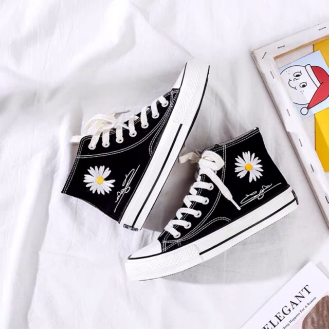 [3 mau] Giày nữ❤️giày cổ cao hoa cúc chữ ký hot 2020