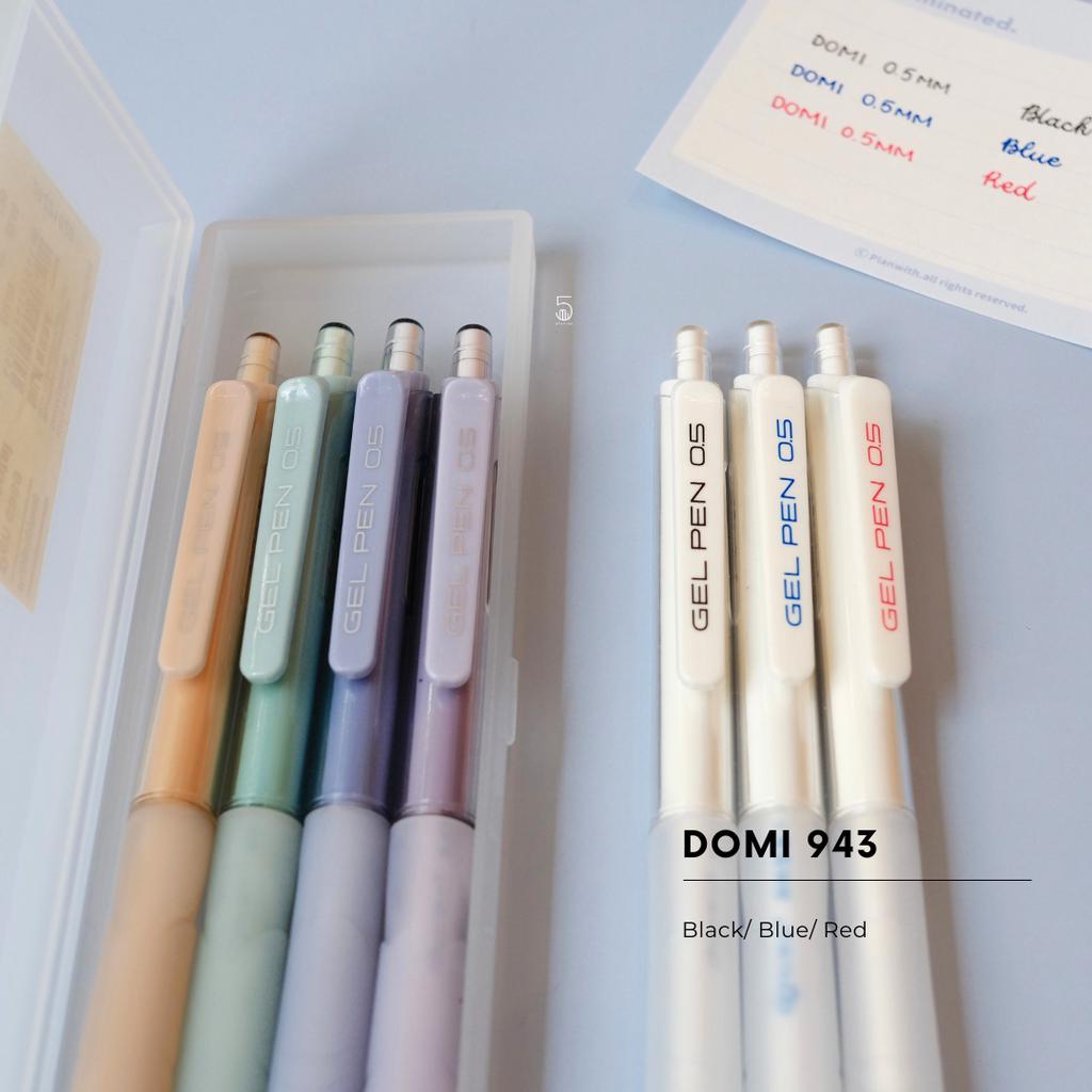 Bút Gel Bấm Domi Ngòi 0.5mm Có Đệm Tay Vỏ Nhiều Màu DM943